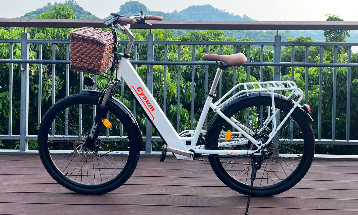 Cityrun 26" City Electric Bike, 40Nm Commuter Bike, 36V 10Ah Li-Battery City eBike