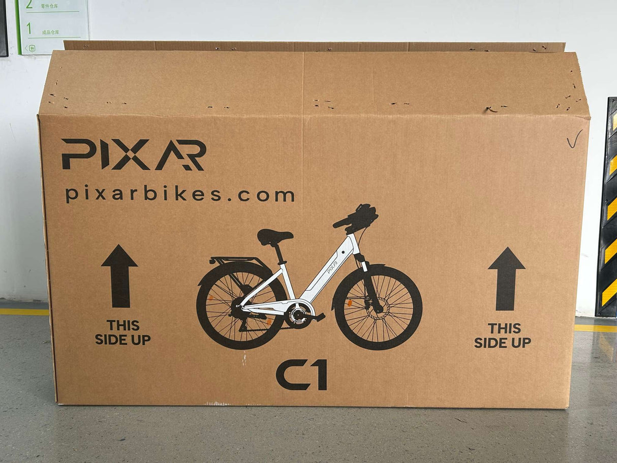 PIXAR C1 Adult Electric City Bike with Rear Rack & Fenders 36V 13Ah E-Bike Unisex Commute Bicycle Shimano 7 Speed Rich Bit eBike