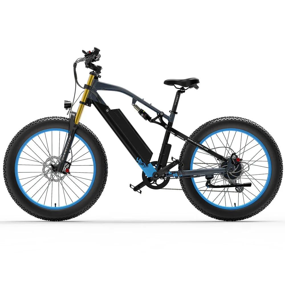 LANKELEISI RV700 Full Suspension Fat Electric Bike 26inch | 48v 1000w | Hydraulic Disc Brake | 16Ah lithium battery - Rich Bit eBike