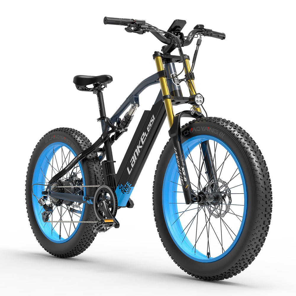 LANKELEISI RV700 Full Suspension Fat Electric Bike 26inch | 48v 1000w | Hydraulic Disc Brake | 16Ah lithium battery