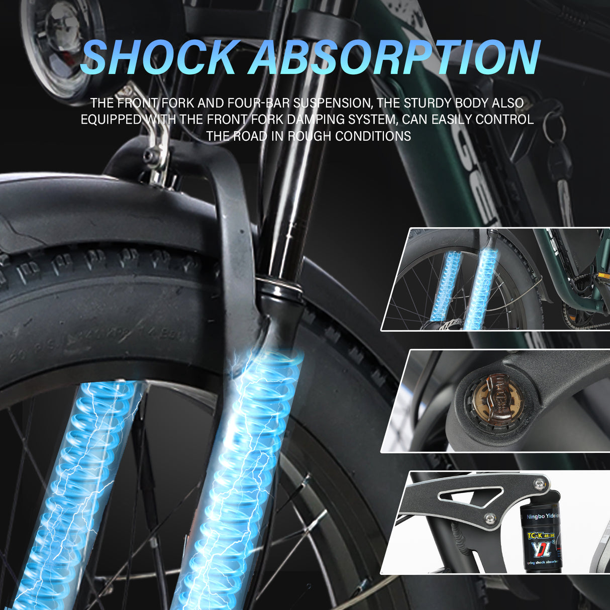 BAOLUJIE DP-2603+ Full Suspension Fat Electric Bike 26inch | 52v 3000w Dual motor | Hydraulic Disc Brake | 32Ah lithium battery