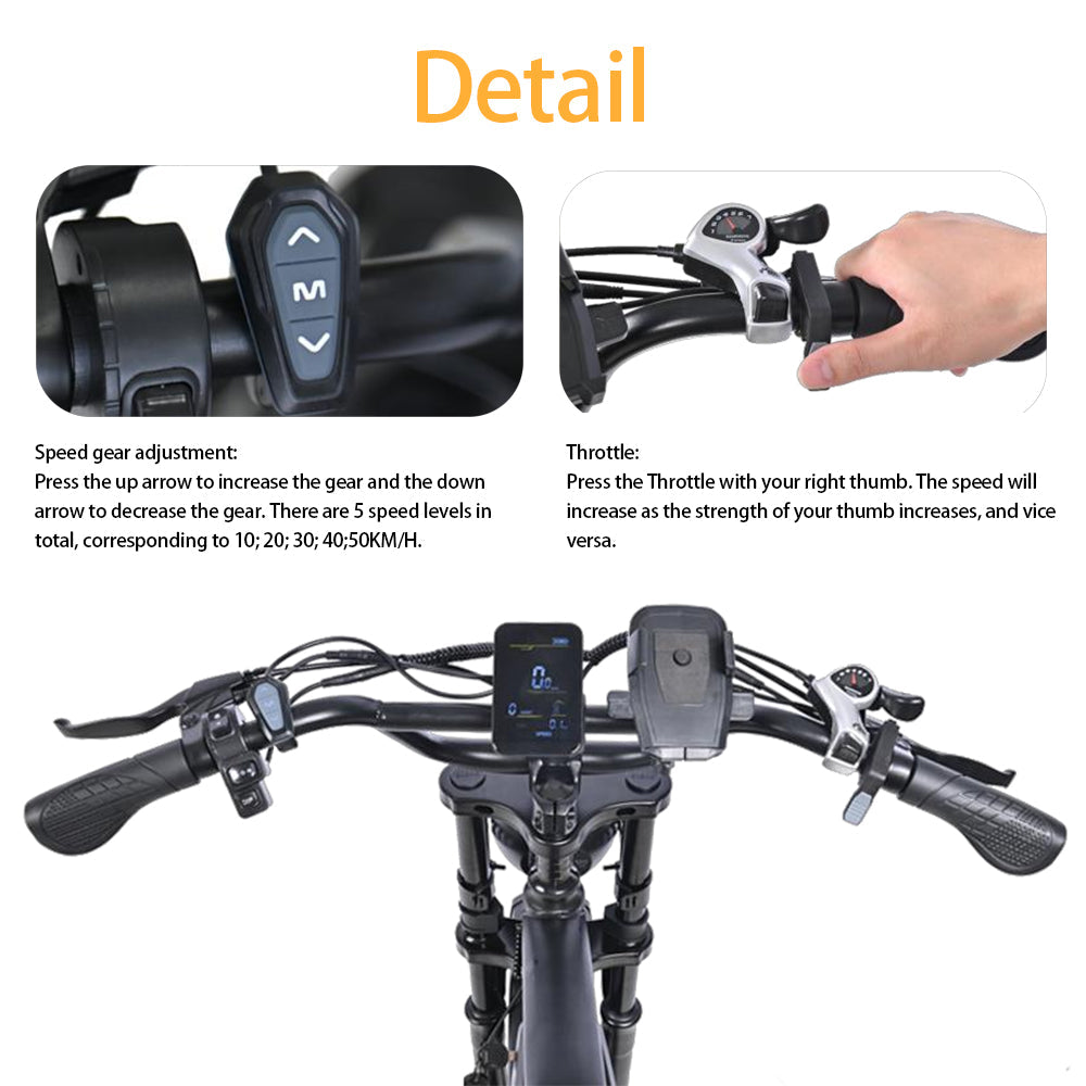 Headeer BK20 Full Suspension 20 Inch Fat e Bike Rich Bit eBike