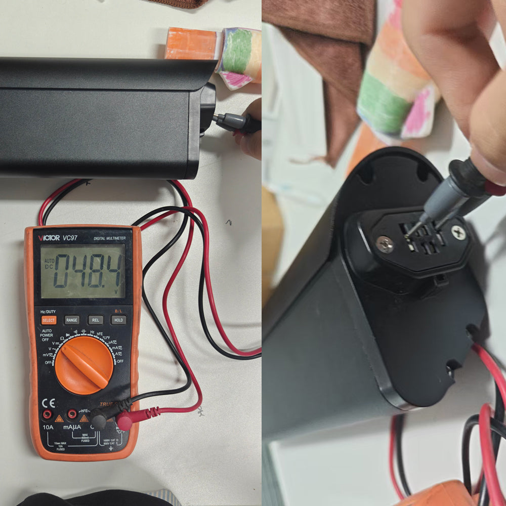 How do I test my e-bike battery voltage using a multimeter? Rich Bit eBike