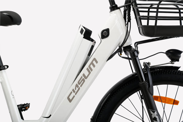 Cysum X-City Electric Bike - 48V 250W Motor, 45Nm Torque, 48V 10.4Ah Lithium Battery, Step-Through Frame, Unisex Design for Commuting