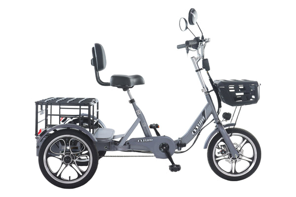 Foldable Electric Tricycle, Three-wheeled Electric Bicycle, 16*1.75