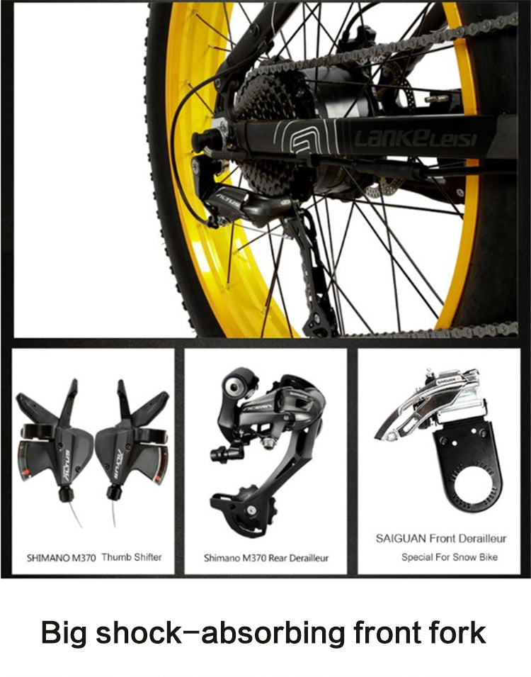 LANKELEISI XT750 Plus Mountain Foldable e Bike 26inch 40KMH | 48v 1000w | Hydraulic Disc Brake | 17.5Ah hidden battery\