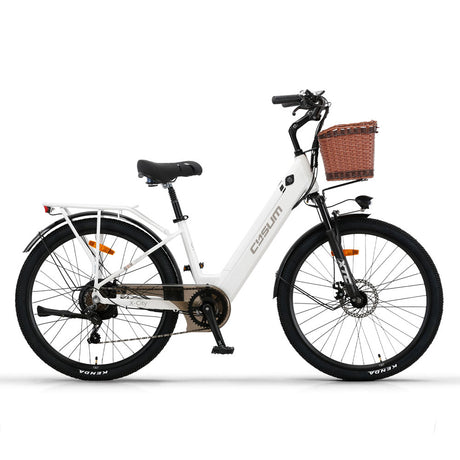 Cysum X-City Electric Bike - 48V 250W Motor, 45Nm Torque, 48V 10.4Ah Lithium Battery, Step-Through Frame, Unisex Design for Commuting