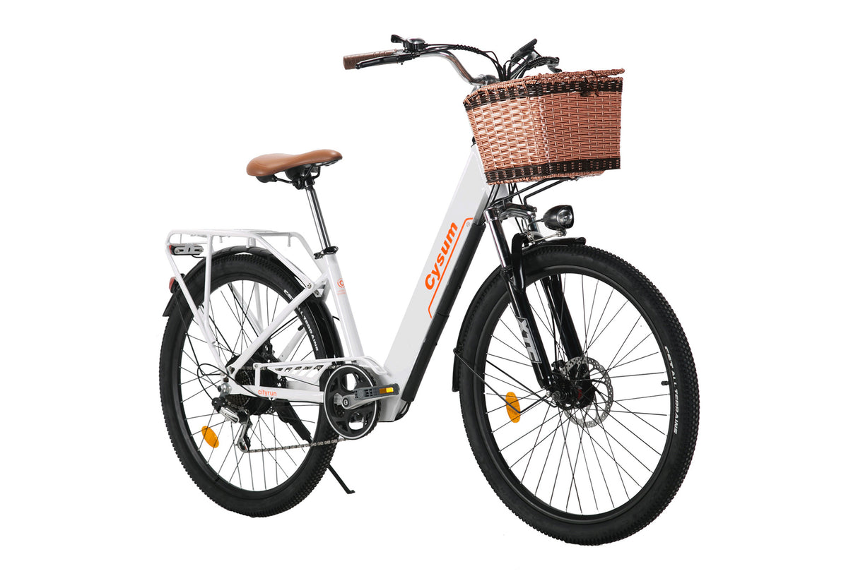 Cityrun 26" City Electric Bike, 40Nm Commuter Bike, 36V 10Ah Li-Battery City eBike