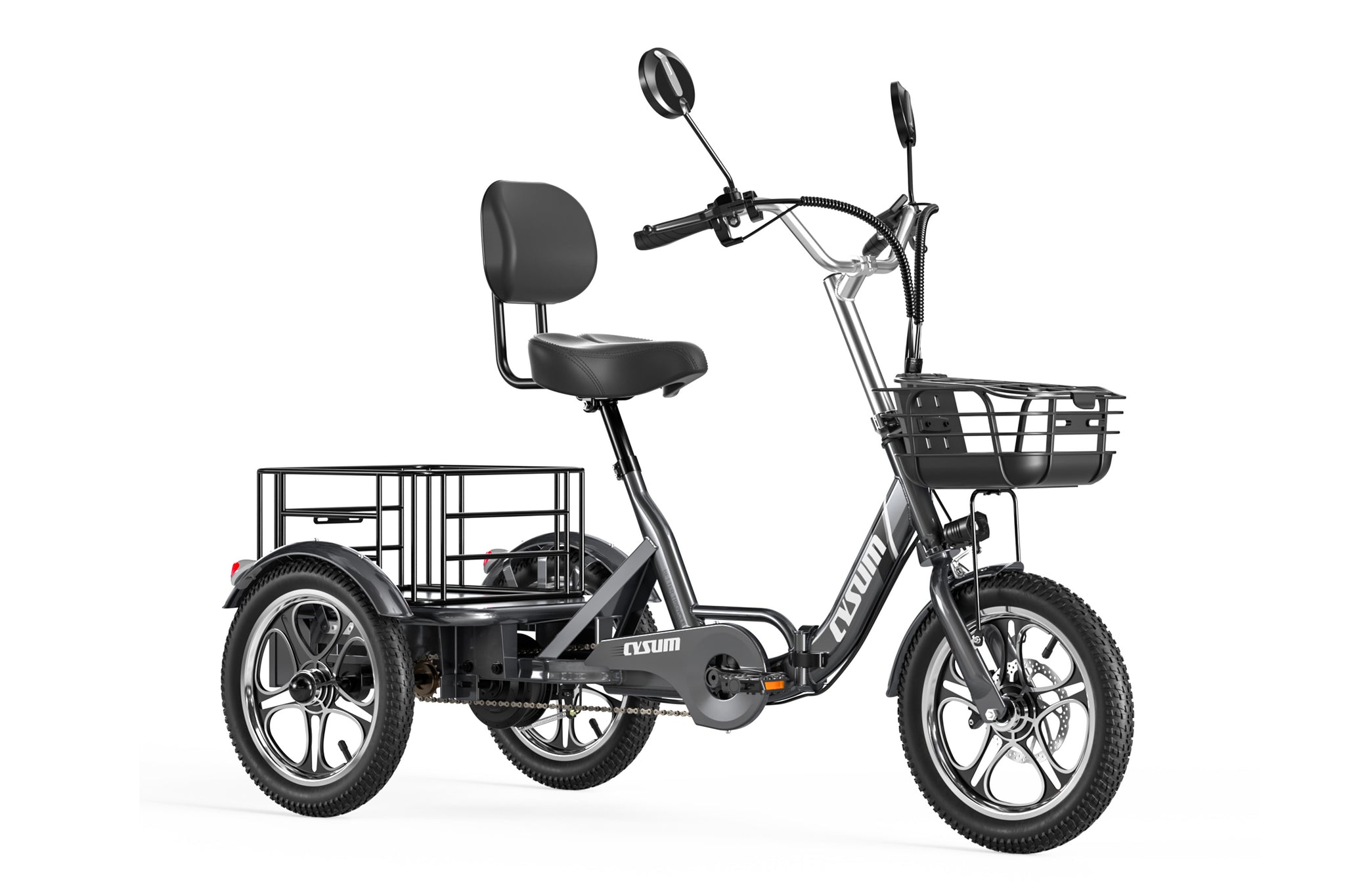 Foldable Electric Tricycle, Three-wheeled Electric Bicycle, 16*2.3