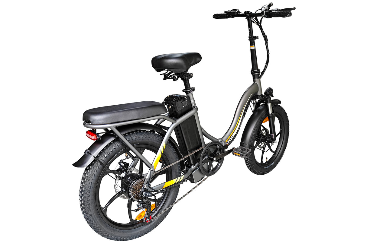 E20 Foldable Electric Bike, 20*3.0" Fat Tire Ebike, 36V 16Ah Li-Battery, Adult Electric Bicycle