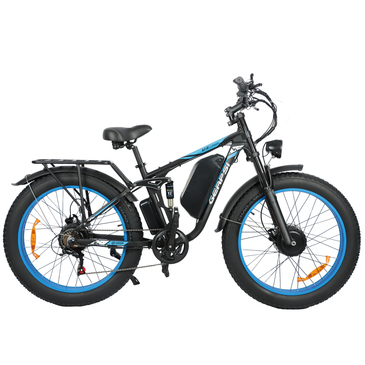 BAOLUJIE DP-2603+ Full Suspension Fat Electric Bike 26inch | 52v 3000w Dual motor | Hydraulic Disc Brake | 32Ah lithium battery