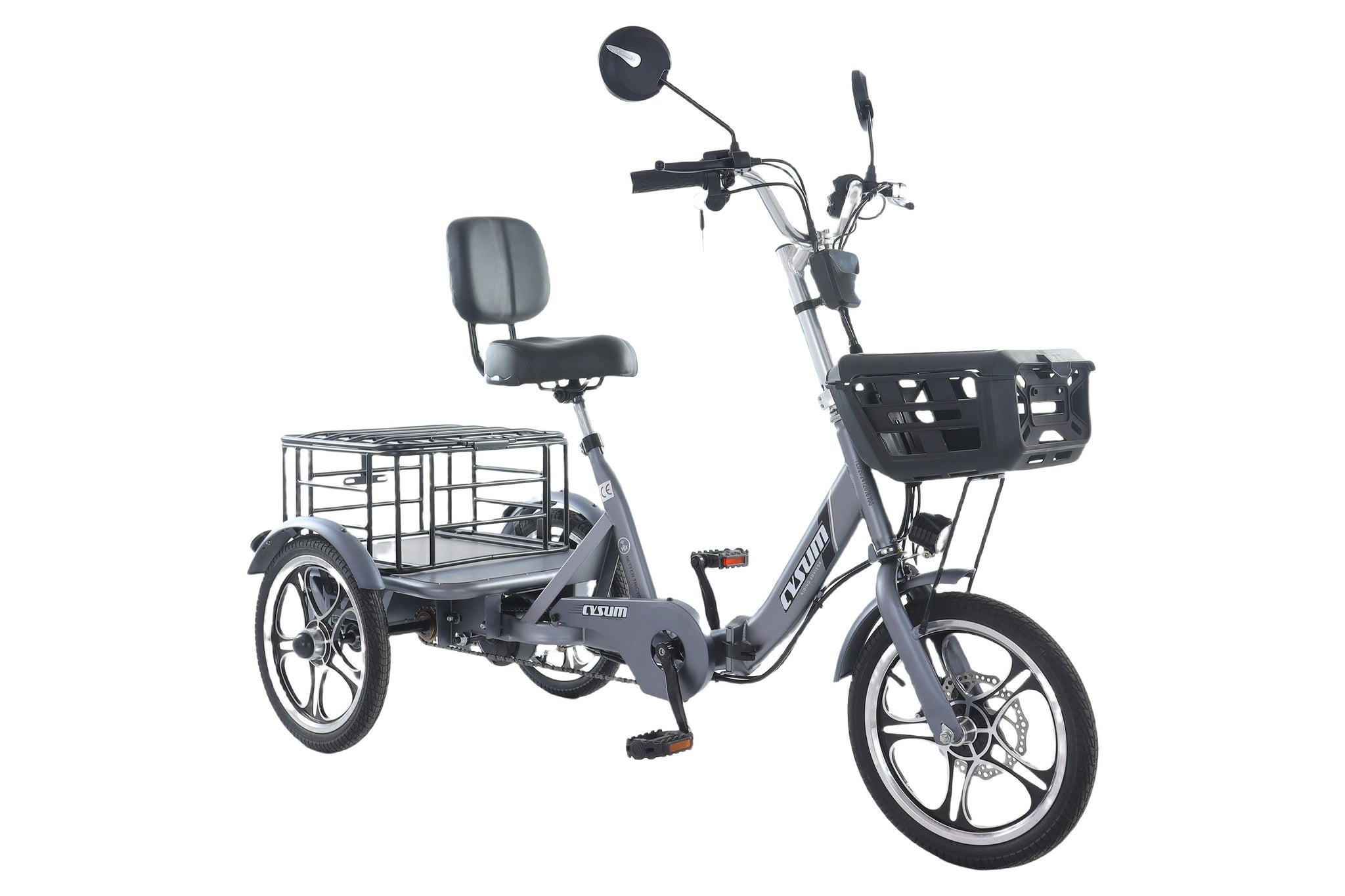 Foldable Electric Tricycle, Three-wheeled Electric Bicycle, 16*1.75