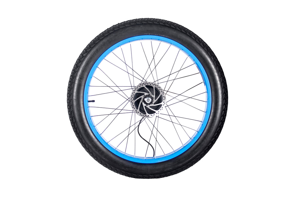 Electric bicycle rear wheel, including tires
