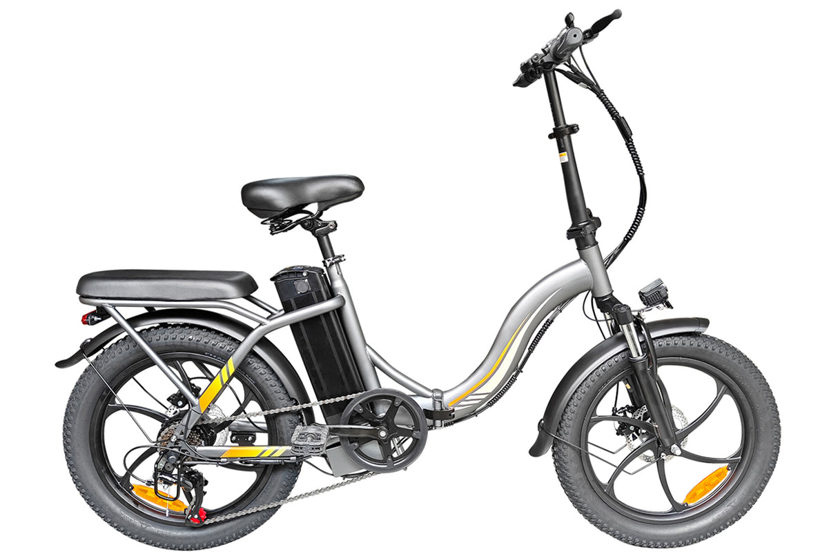 E20 Foldable Electric Bike, 20*3.0" Fat Tire Ebike, 36V 16Ah Li-Battery, Adult Electric Bicycle