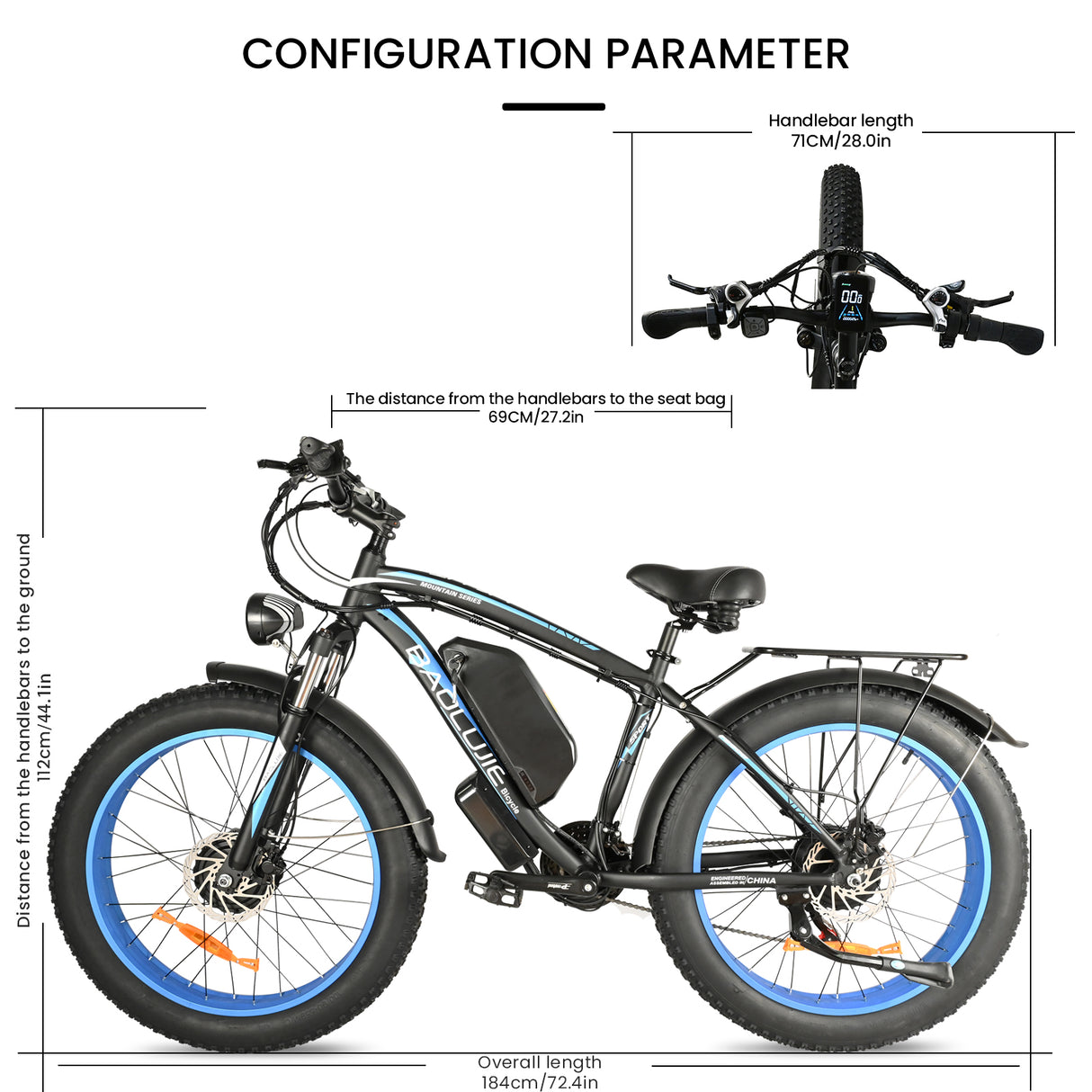 BAOLUJIE DP-2602 Fat Electric Bike 26inch | 48v 2000w Dual motor | Hydraulic Disc Brake | 20Ah lithium battery