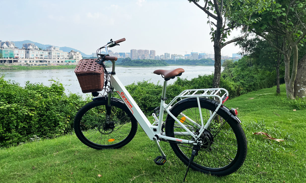 Cityrun 26" City Electric Bike, 40Nm Commuter Bike, 36V 10Ah Li-Battery City eBike