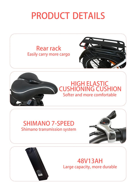 BAOLUJIE DZ-2030 Foldable Fat Electric Bike 20inch | 48v 500w rear hub | Disc Brake | 13Ah lithium battery - Rich Bit eBike