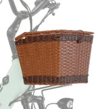 Durable Brown Plastic Rattan Front Bike Basket | Hand-Woven | Fits X-CITY & CITYRUN Rich Bit eBike