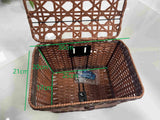 Durable Brown Plastic Rattan Front Bike Basket | Hand-Woven | Fits X-CITY & CITYRUN Rich Bit eBike