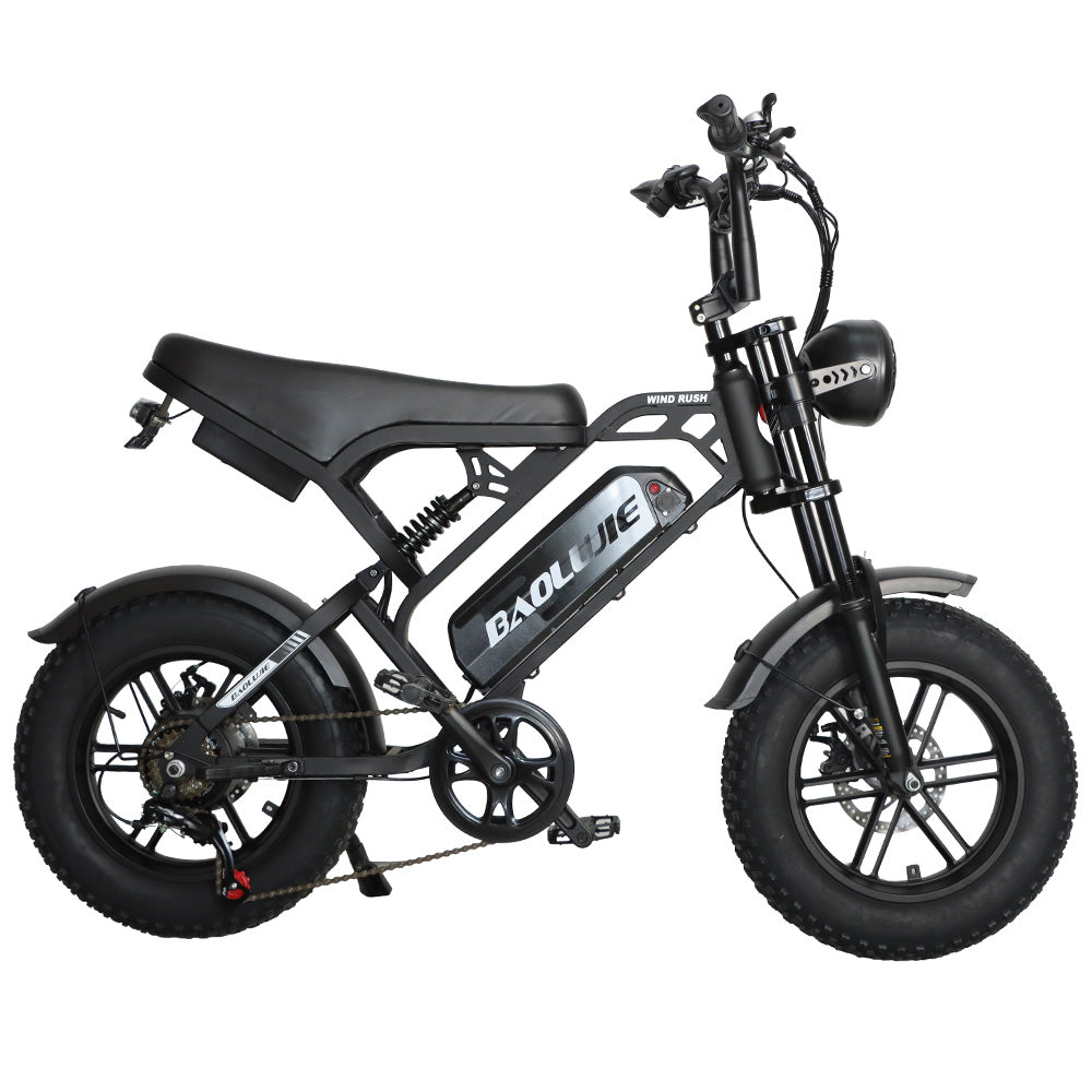 BAOLUJIE F2 Full Suspension Mini E-Bike 16x4.0 inch 45KMH | 48v 500w | Disc Brake | 13Ah portable battery
