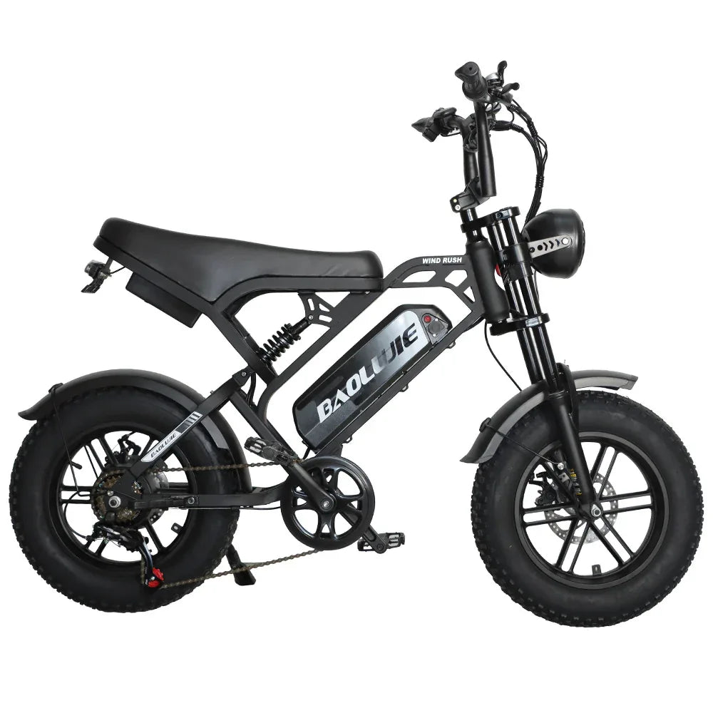 BAOLUJIE F2 Full Suspension Mini E-Bike 16x4.0 inch 45KMH | 48v 500w | Disc Brake | 13Ah portable battery - Rich Bit eBike