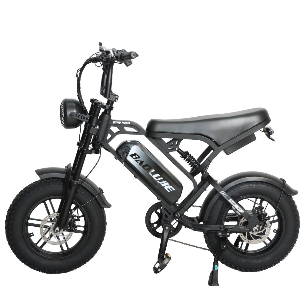 BAOLUJIE F2 Full Suspension Mini E-Bike 16x4.0 inch 45KMH | 48v 500w | Disc Brake | 13Ah portable battery