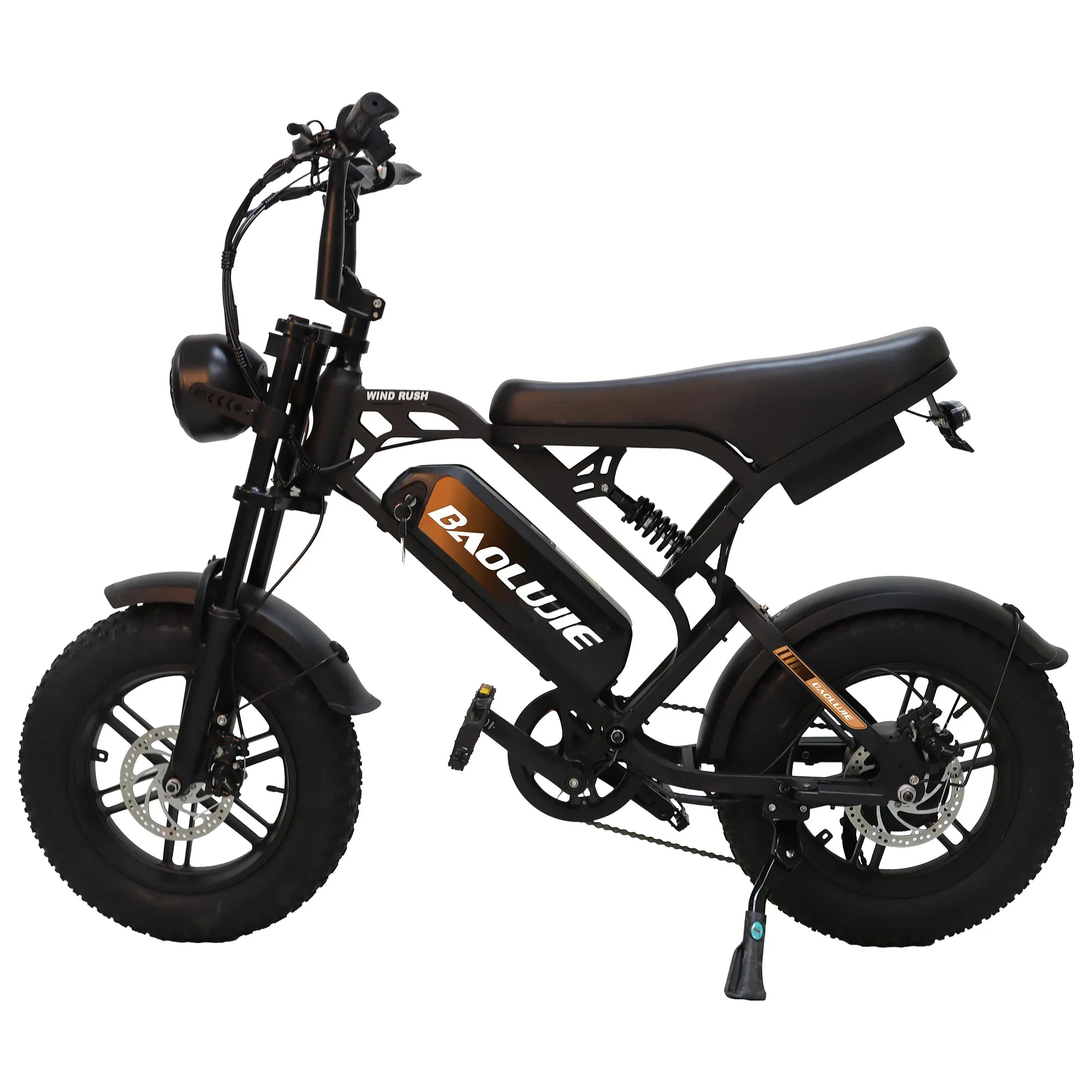 BAOLUJIE F2 Full Suspension Mini E-Bike 16x4.0 inch 45KMH | 48v 500w | Disc Brake | 13Ah portable battery - Rich Bit eBike