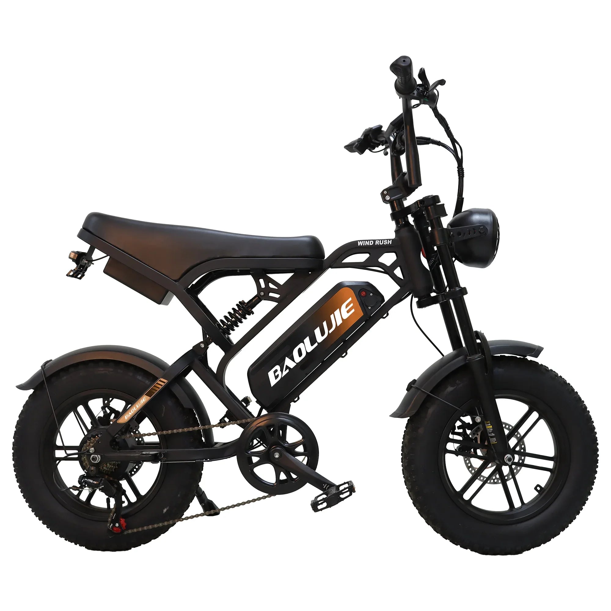 BAOLUJIE F2 Full Suspension Mini E-Bike 16x4.0 inch 45KMH | 48v 500w | Disc Brake | 13Ah portable battery - Rich Bit eBike