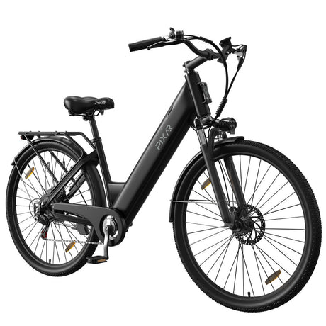 PIXAR C1 Adult Electric City Bike with Rear Rack & Fenders 36V 13Ah E-Bike Unisex Commute Bicycle Shimano 7 Speed Rich Bit eBike