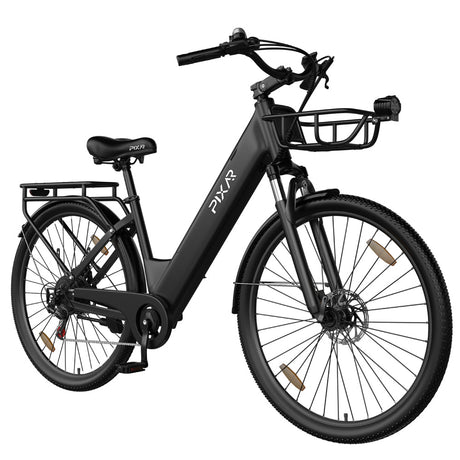 PIXAR C1 Pro Upgraded Electric Bicycle 36V 18Ah 250W Ebike with Hydraulic Brakes 150KM Range Front Suspension Adjustable Handlebar Shimano 7 Speed City E-bike Rich Bit eBike