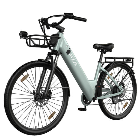 PIXAR C1 Pro Upgraded Electric Bicycle 36V 18Ah 250W Ebike with Hydraulic Brakes 150KM Range Front Suspension Adjustable Handlebar Shimano 7 Speed City E-bike Rich Bit eBike