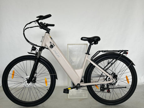 PIXAR C1 Adult Electric City Bike with Rear Rack & Fenders 36V 13Ah E-Bike Unisex Commute Bicycle Shimano 7 Speed Rich Bit eBike
