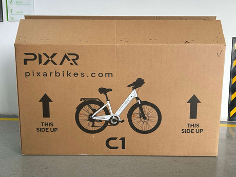 PIXAR C1 Adult Electric City Bike with Rear Rack & Fenders 36V 13Ah E-Bike Unisex Commute Bicycle Shimano 7 Speed Rich Bit eBike