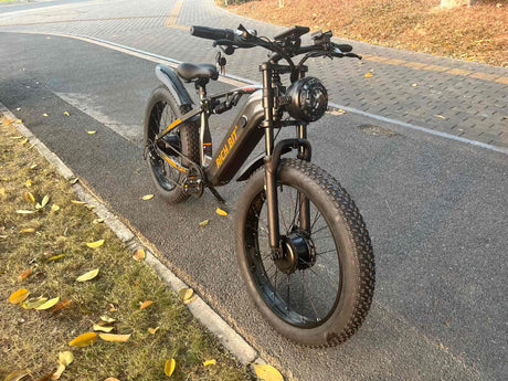 RICH BIT C01 Dual Motor Peak 3000w Electric Bike | 26x4.0" Fat Tire E-Bike for Adults | 150N.m Max Torque Full Suspension Mountain Ebike | 48V 20Ah Removable Battery with 3A Fast Charge Rich Bit eBike