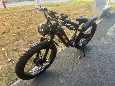 RICH BIT C01 Dual Motor Peak 3000w Electric Bike | 26x4.0" Fat Tire E-Bike for Adults | 150N.m Max Torque Full Suspension Mountain Ebike | 48V 20Ah Removable Battery with 3A Fast Charge Rich Bit eBike