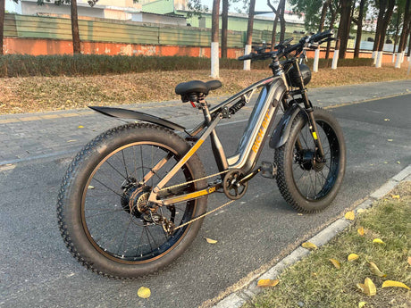 RICH BIT C01 Dual Motor Peak 3000w Electric Bike | 26x4.0" Fat Tire E-Bike for Adults | 150N.m Max Torque Full Suspension Mountain Ebike | 48V 20Ah Removable Battery with 3A Fast Charge Rich Bit eBike