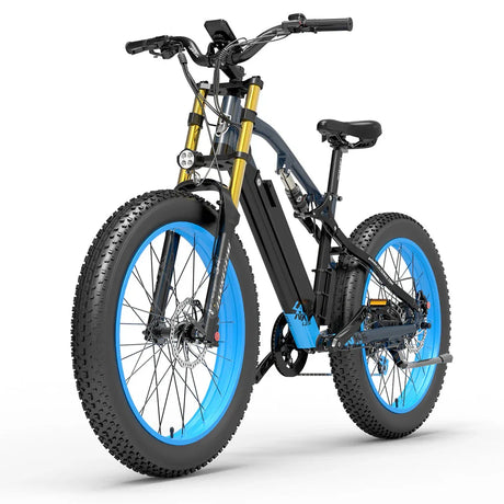 LANKELEISI RV700 Full Suspension Fat Electric Bike 26inch | 48v 1000w | Hydraulic Disc Brake | 16Ah lithium battery - Rich Bit eBike