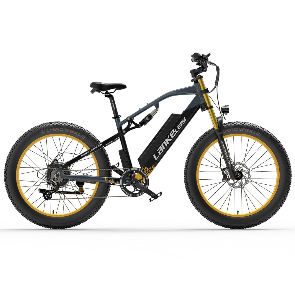 LANKELEISI RV700 Full Suspension Fat Electric Bike 26inch | 48v 1000w | Hydraulic Disc Brake | 16Ah lithium battery