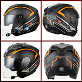 Smart Bluetooth Helmet Double Lenses All-Season Universal Motorcycle Sun Protection Half Helmet Safety Cap For Electric Bicycle Rich Bit eBike