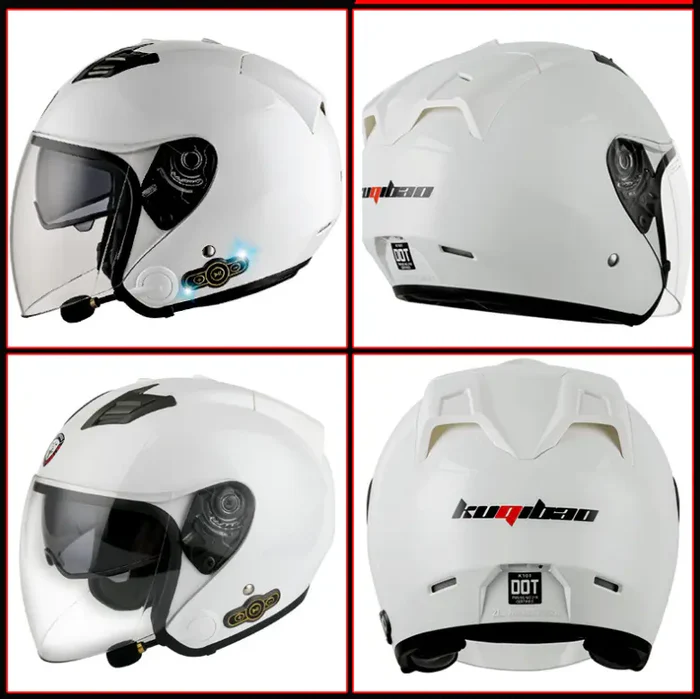 Smart Bluetooth Helmet Double Lenses All-Season Universal Motorcycle Sun Protection Half Helmet Safety Cap For Electric Bicycle Rich Bit eBike