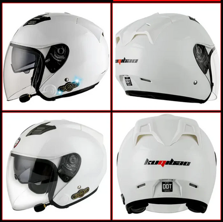 Smart Bluetooth Helmet Double Lenses All-Season Universal Motorcycle Sun Protection Half Helmet Safety Cap For Electric Bicycle Rich Bit eBike