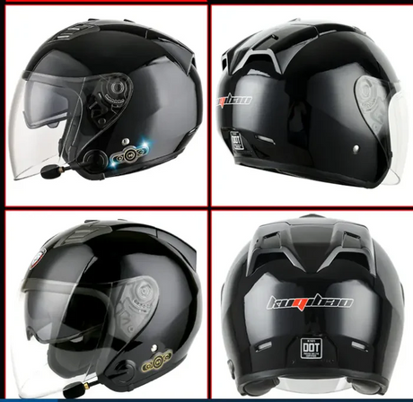 Smart Bluetooth Helmet Double Lenses All-Season Universal Motorcycle Sun Protection Half Helmet Safety Cap For Electric Bicycle Rich Bit eBike