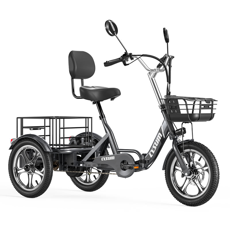 CYSUM T1 Pro Foldable Electric Tricycle, Three-wheeled Electric Bicycle, 16*2.3
