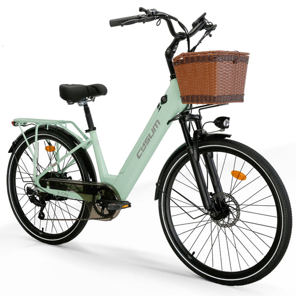 Cysum X-City Electric Bike - 48V 250W Motor, 45Nm Torque, 48V 10.4Ah Lithium Battery, Step-Through Frame, Unisex Design for Commuting