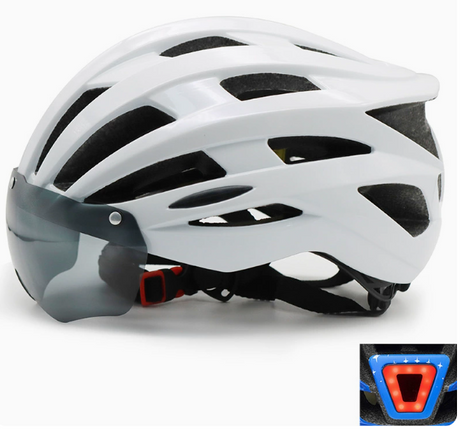 Magnetic Suction Wind Shield Bicycle Helmet With Built-In Charging Tail Light, Fully Formed, Ultra-Lightweight Bicycle Road Bike Safety Helmet Rich Bit eBike
