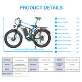 BAOLUJIE DP-2603+ Full Suspension Fat Electric Bike 26inch | 52v 3000w Dual motor | Hydraulic Disc Brake | 32Ah lithium battery