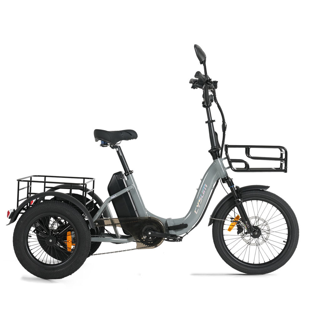 CYSUM AG1 Folding Electric Tricycle | 750W Motor & 48V 20Ah Removable Lithium Battery | Step-Through E-Trike with Hydraulic Disc Brakes, Speed Differential System, NFC LCD Display Rich Bit eBike