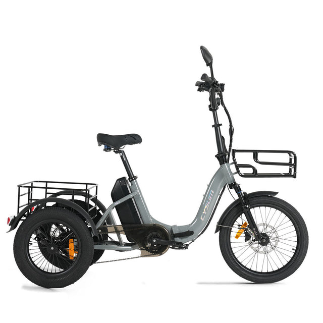 CYSUM AG1 Folding Electric Tricycle | 750W Motor & 48V 20Ah Removable Lithium Battery | Step-Through E-Trike with Hydraulic Disc Brakes, Speed Differential System, NFC LCD Display Rich Bit eBike