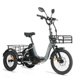 CYSUM AG1 Folding Electric Tricycle | 750W Motor & 48V 20Ah Removable Lithium Battery | Step-Through E-Trike with Hydraulic Disc Brakes, Speed Differential System, NFC LCD Display Rich Bit eBike