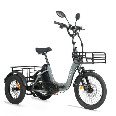 CYSUM AG1 Folding Electric Tricycle | 750W Motor & 48V 20Ah Removable Lithium Battery | Step-Through E-Trike with Hydraulic Disc Brakes, Speed Differential System, NFC LCD Display Rich Bit eBike